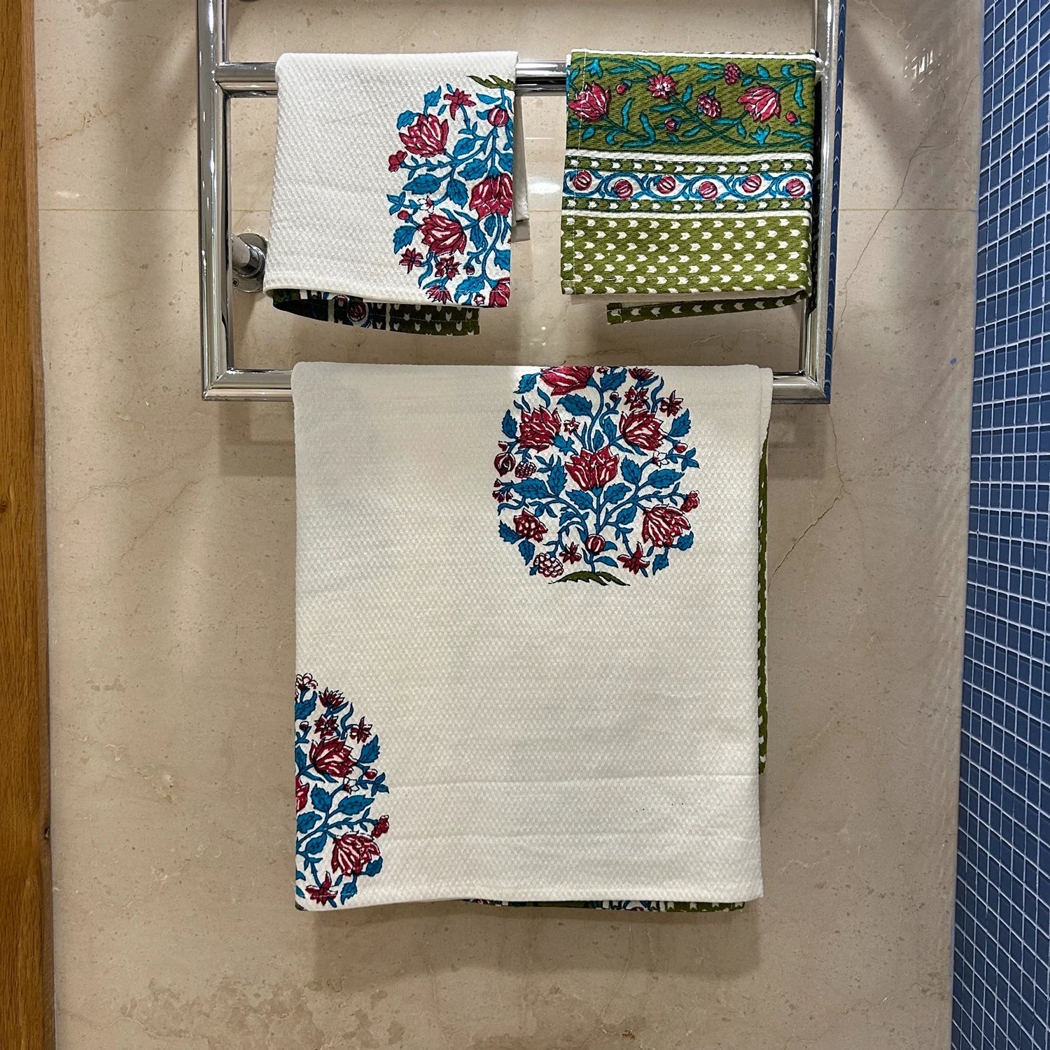 Hand & Bath Towel Set | Pure Cotton | Set of 3 | 300 GSM | Super-Soft, Absorbent & Odor Resistant - Hala